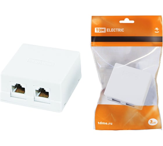 Компьютерная розетка TDM ELECTRIC 2xRJ-45 SQ1809-0004 1
