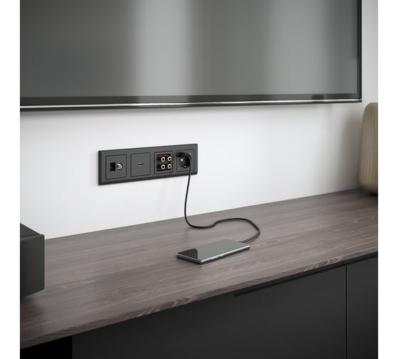 Розетка HDMI WERKEL (черный матовый) a039274