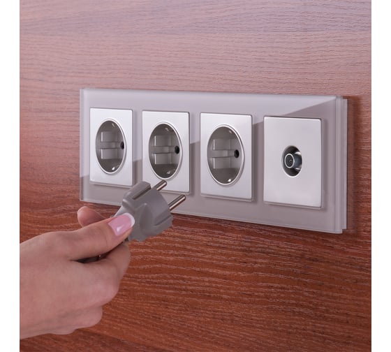 Проходная ТВ-розетка WERKEL (серебряный) a033755