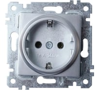 Розетка с заземлением, серебристая 2200 600 0282 Mutlusan Electric