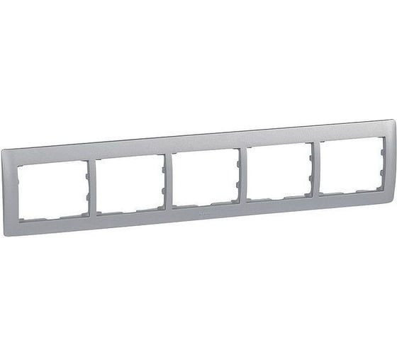 Рамка Legrand Galea Life 5 постов горизонтальный монтаж Aluminium 771305