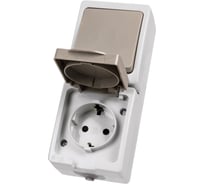 Комбинированный вертикальный блок TDM ELECTRIC выключатель 1-кл. + розетка 2П+З с з/ш БКВР IP54 "Вуокса" SQ1803-0011