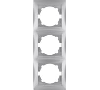 Рамка 3-х постовая вертикальная TDM ELECTRIC серебристый металлик, серия "Лама" SQ1815-0234