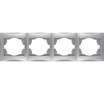 Рамка 4-х постовая горизонтальная TDM ELECTRIC серебристый металлик, серия "Лама" SQ1815-0232