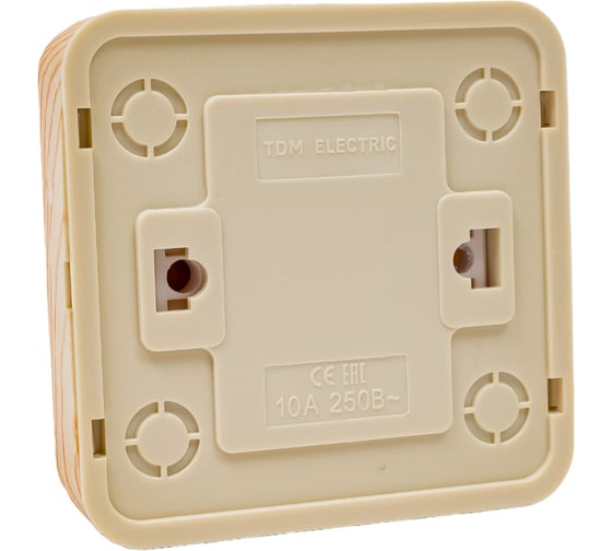 Выключатель TDM ELECTRIC 1-кл. открытой установки IP20 10А, сосна, серия "Ладога" SQ1801-0043