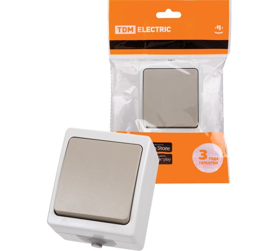 Выключатель TDM ELECTRIC 1-кл. открытой установки IP54 10А "Вуокса" SQ1803-0001