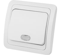 Одноклавишный выключатель TDM с подсветкой 10А белый Валдай SQ1804-0004