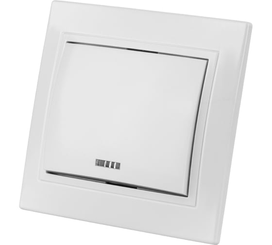 Одноклавишный выключатель TDM ELECTRIC с подсветкой, белый Таймыр SQ1814-0004 1