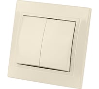 Двухклавишный выключатель TDM ELECTRIC 10А слоновая кость Таймыр SQ1814-0102