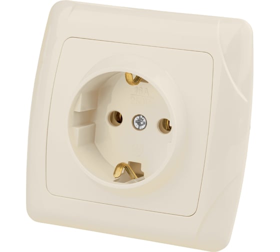 Розетка с заземлением 16А 250В слоновая кость "Онега" TDM ELECTRIC SQ1805-0045