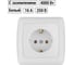 Розетка, белая 2П+З 16А 250В TDM ELECTRIC Онега SQ1805-0016 2
