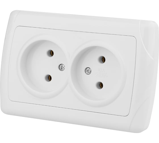 Двойная розетка, белая 2П 10А 250В TDM ELECTRIC Онега SQ1805-0017