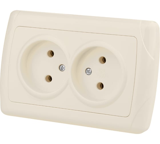 Двойная розетка, слоновая кость 2П 10А 250В TDM ELECTRIC Онега SQ1805-0046