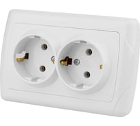 Двойная розетка, белая 2П+3 16А 250В TDM ELECTRIC Онега SQ1805-0018