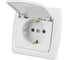 Розетка с крышкой белая с заземлением 16А 250В IP44 серия "Онега" TDM ELECTRIC SQ1805-0019 1