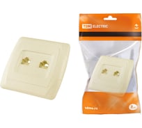 Розетка двойная телефонная RJ11 слоновая кость "Онега" TDM ELECTRIC SQ1805-0050