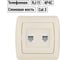 Розетка двойная телефонная RJ11 слоновая кость "Онега" TDM ELECTRIC SQ1805-0050 2