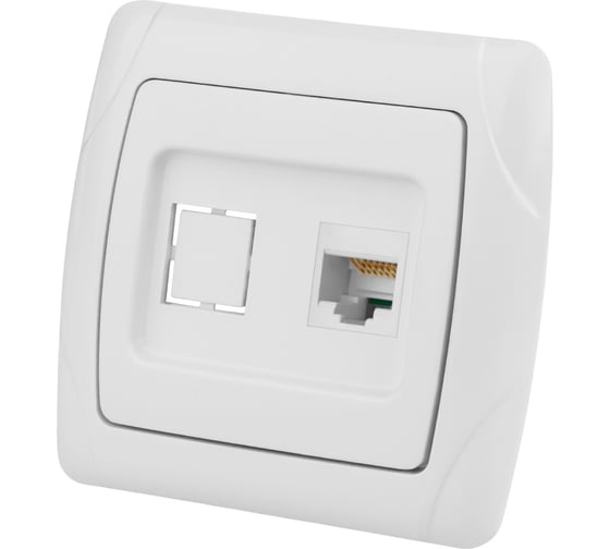 Розетка компьютерная RJ45 белая серия "Онега" TDM ELECTRIC SQ1805-0022