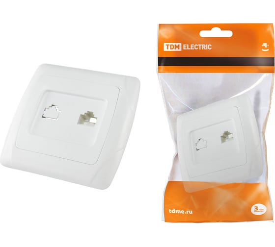 Компьютерная розетка, белая RJ45 TDM ELECTRIC Онега SQ1805-0022