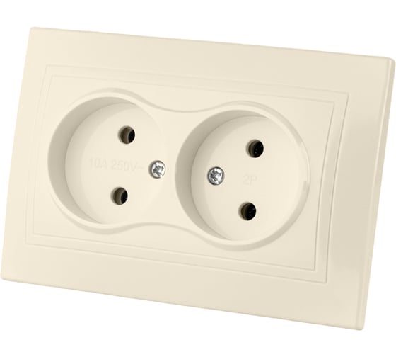 Двойная розетка, слоновая кость 2П 10А 250В TDM ELECTRIC Таймыр SQ1814-0113 1