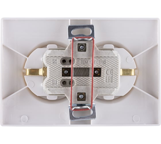 Двойная розетка, белая 2П+З 16А 250В TDM ELECTRIC Таймыр SQ1814-0014
