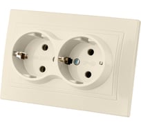 Двойная розетка, слоновая кость 2П+З 16А 250В TDM ELECTRIC Таймыр SQ1814-0114