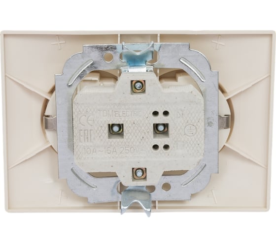 Двойная розетка, слоновая кость 2П+З 16А 250В TDM ELECTRIC Таймыр SQ1814-0114