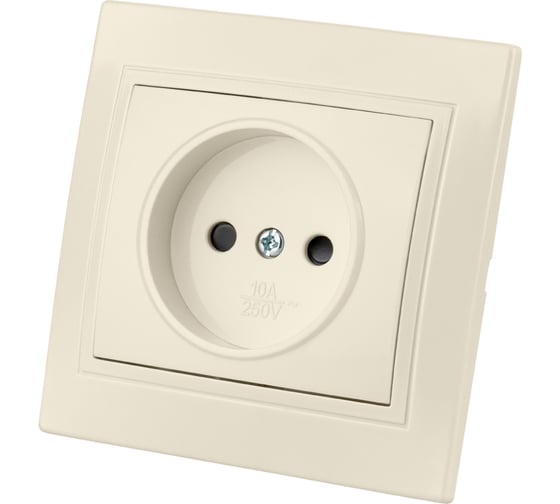 Розетка с защитными шторками, слоновая кость 2П 10А 250В TDM ELECTRIC Таймыр SQ1814-0115 1