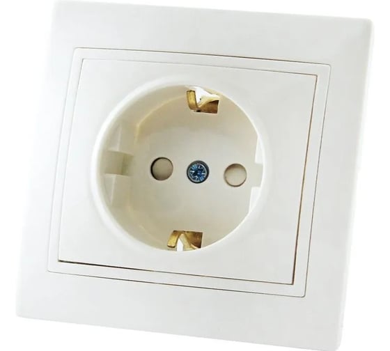 Розетка с защитными шторками, белая 2П+З 16А 250В TDM ELECTRIC Таймыр SQ1814-0016
