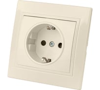 Розетка с защитными шторками, слоновая кость 2П+З 16А 250В TDM ELECTRIC Таймыр SQ1814-0116