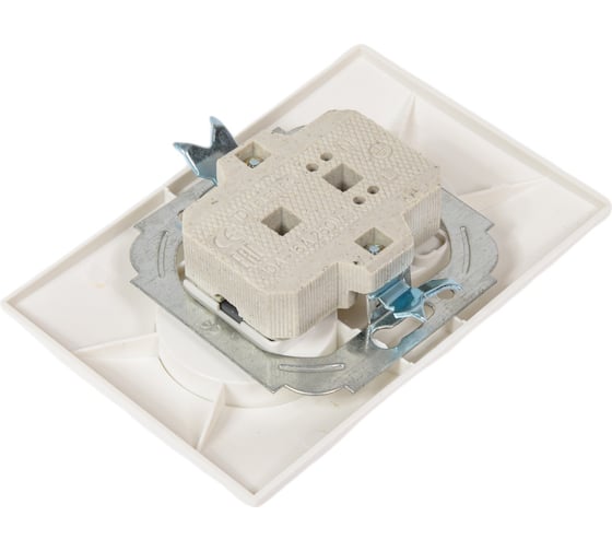 Двойная розетка с защитными шторками, белая 2П 10А 250В TDM ELECTRIC Таймыр SQ1814-0017