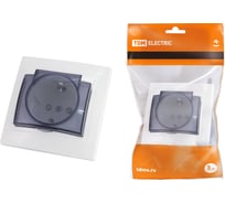 Розетка с защитными шторками и крышкой, белая 2П+З 16А 250В IP42 TDM ELECTRIC Таймыр SQ1814-0019