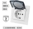 Розетка с защитными шторками и крышкой, белая 2П+З 16А 250В IP42 TDM ELECTRIC Таймыр SQ1814-0019 2