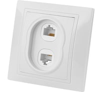 Телефонная розетка RJ11 + компьютерная RJ45, белая TDM ELECTRIC Таймыр SQ1814-0023