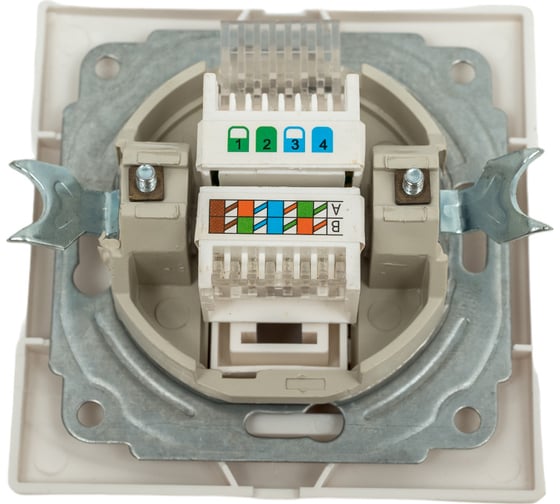Телефонная розетка RJ11 + компьютерная RJ45, белая TDM ELECTRIC Таймыр SQ1814-0023