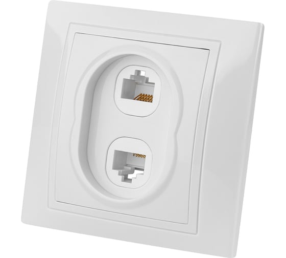 Телефонная розетка RJ11 + компьютерная RJ45, белая TDM ELECTRIC Таймыр SQ1814-0023 1