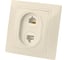 Телефонная розетка RJ11 + компьютерная RJ45, слоновая кость TDM ELECTRIC Таймыр SQ1814-0123 1