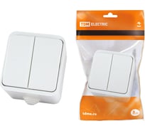 Выключатель, 2 клавиши, белый OУ IP44 10А TDM ELECTRIC Орель SQ1802-0002