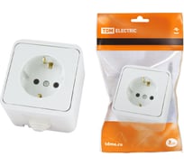 Розетка, белая 2П+З OУ IP44 16А TDM ELECTRIC Орель SQ1802-0005