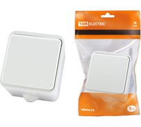 Розетка с крышкой TDM ELECTRIC белая 2П+З OУ IP44 16А "Орель" SQ1802-0006