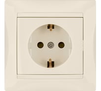 Розетка с защитной шторкой, слоновая кость 2П+З 16А 250В TDM ELECTRIC Лама SQ1815-0111