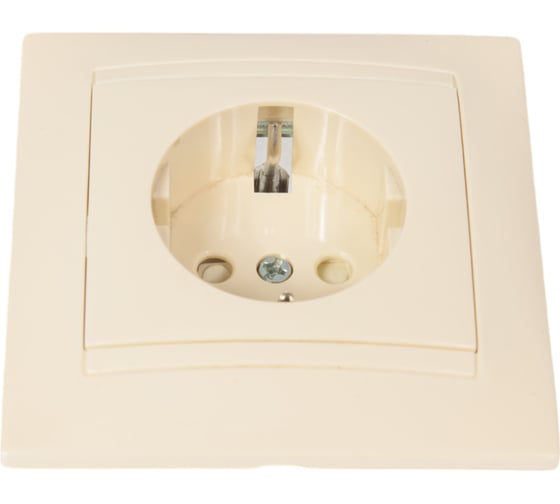 Розетка с защитной шторкой, слоновая кость 2П+З 16А 250В TDM ELECTRIC Лама SQ1815-0111