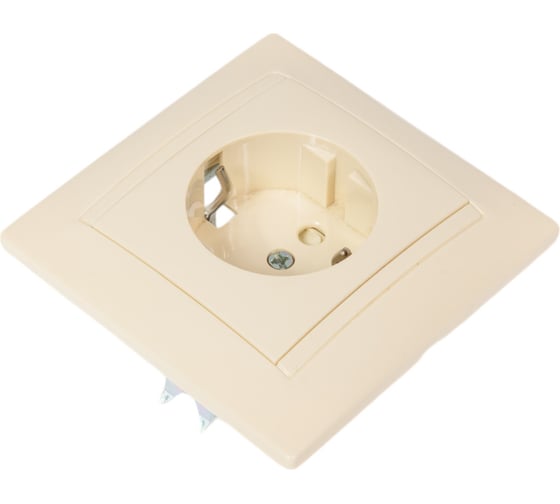 Розетка с защитной шторкой, слоновая кость 2П+З 16А 250В TDM ELECTRIC Лама SQ1815-0111