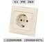 Розетка с защитной шторкой, слоновая кость 2П+З 16А 250В TDM ELECTRIC Лама SQ1815-0111 2