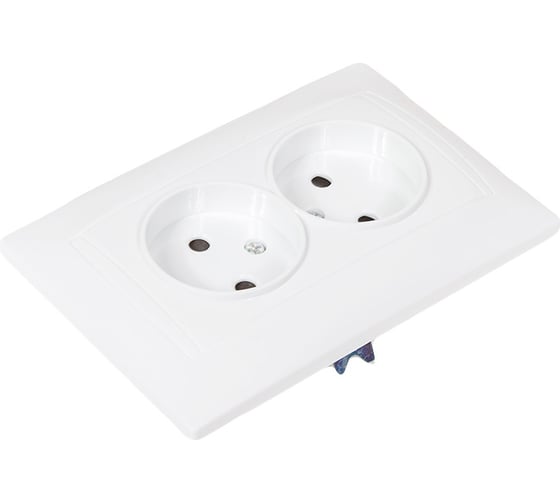 Двойная розетка с защитной шторкой, белая 2П 10А 250В TDM ELECTRIC Лама SQ1815-0012