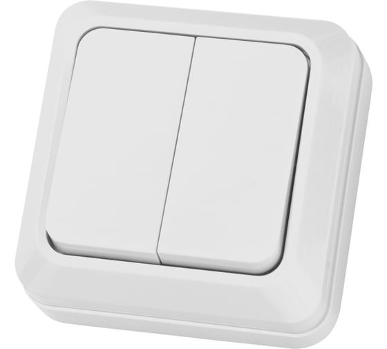 Выключатель TDM ELECTRIC 2-кл. открытой установки IP20 10А, белый серия "Ладога" SQ1801-0003