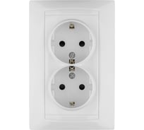 Двойная розетка с защитной шторкой, белая 2П+З 16А 250В TDM ELECTRIC Лама SQ1815-0013