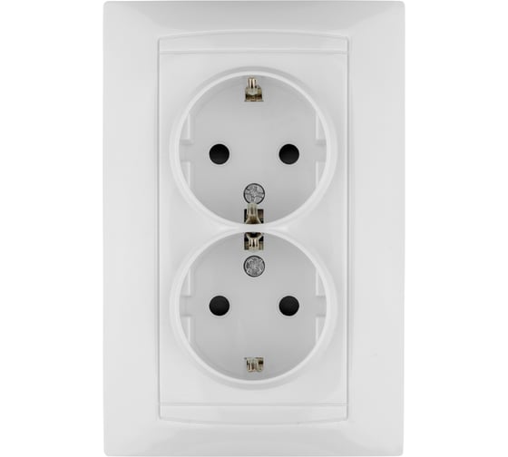 Двойная розетка с защитной шторкой, белая 2П+З 16А 250В TDM ELECTRIC Лама SQ1815-0013