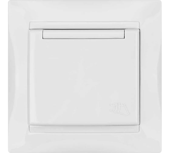 Розетка с защитными шторками и крышкой, белая 2П+З 16А 250В TDM ELECTRIC Лама SQ1815-0014 1