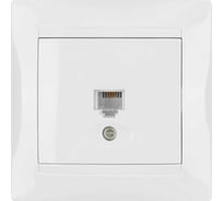 Телефонная розетка, белая RJ11 TDM ELECTRIC Лама SQ1815-0015